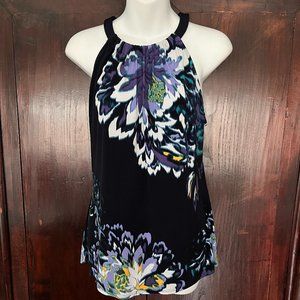 Tahari High Neck Floral Sleeveless Top